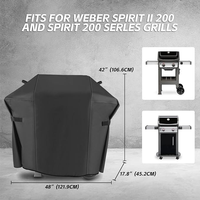 Weber Spirit and Spirit II 200 Series Grill Cover, 600D Heavy Duty Waterproof - Image 2