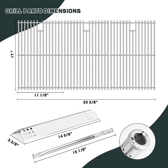 Stainless Steel Cooking Grate, Heat Shield and Burner Kit - Image 2