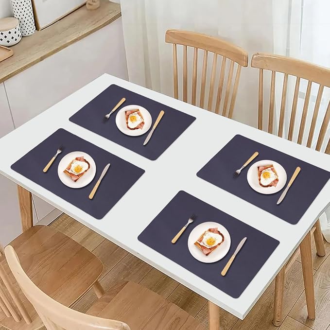 Faux Leather Placemats Set of 6, Reversible PU Placemat - Image 7