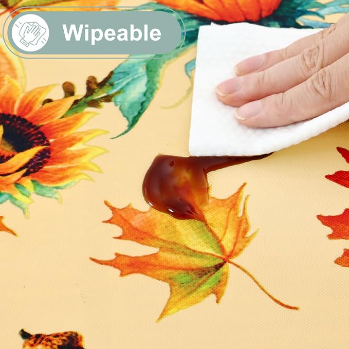 misaya Rectangle Waterproof Vinyl Table Cloth, Wipeable Tablecloth - Image 5