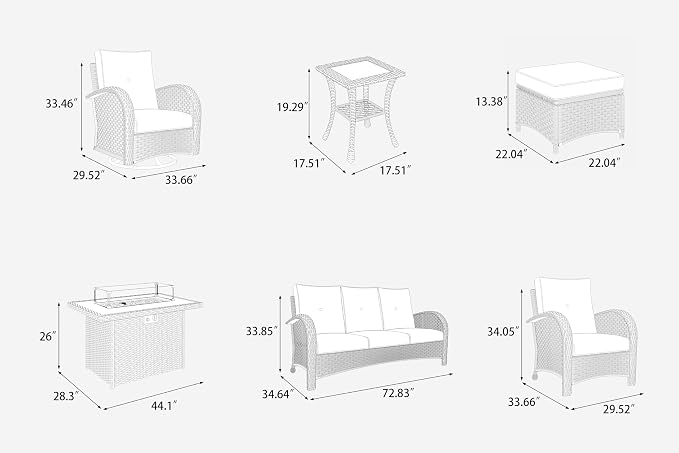LayinSun 10 Pieces Outdoor Patio Furniture Set - Image 9