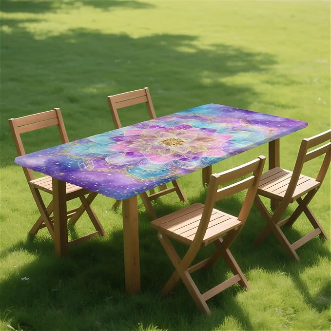 Rectangle Table Cloth Cover Waterproof Elastic Fitted Polyester Fitted - Image 8