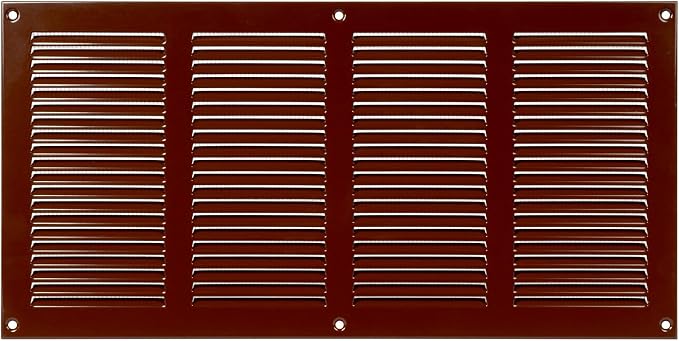 Repa Market Air Vent Cover 16x4 Inch Brown Galvanized Steel Louvered Grill Cover by RepaMarket
