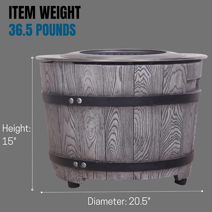 Afterglow Smokeless Fire Pit, 20.5" Round Wood Burning Stainless Steel Top and - Image 5