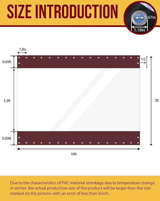 FoundGo 7'Hx10'W Vinyl Curtains - Image 5