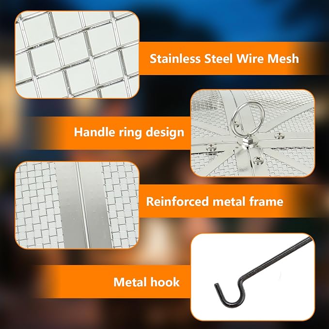 22Inch Fire Pit Spark Screen, Stainless Steel Fire Pit Screen Cover - Image 6