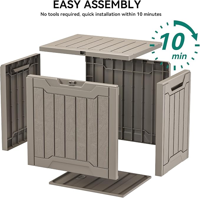 YITAHOME 31 Gallon Outdoor Storage Deck Box, Waterproof Resin Package Delivery - Image 7