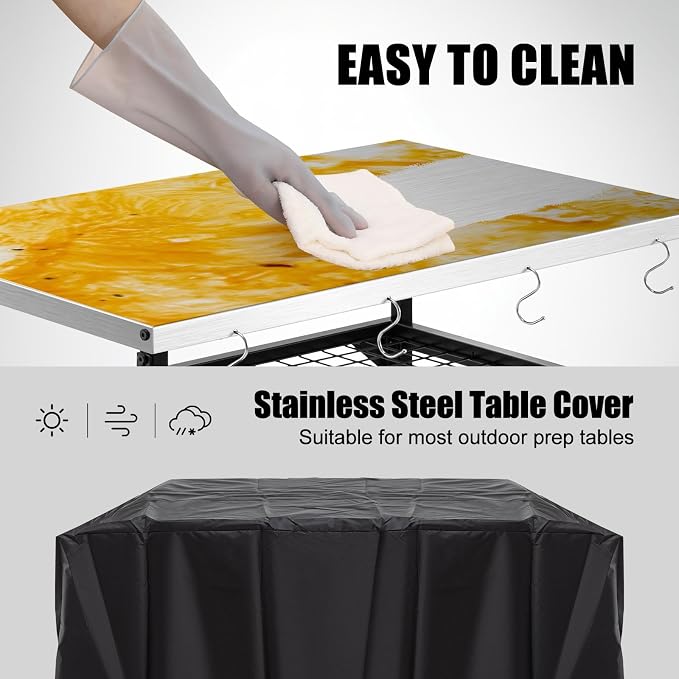 3-Shelf Outdoor Grill Table, Pizza Oven Tables - Image 6