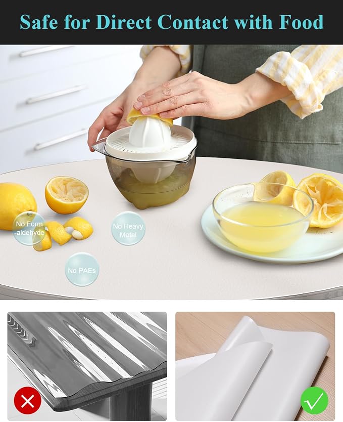 Pure White Plastic Table Cover Protector, 1.5mm Thick Vinyl Table Top Protector - Image 5