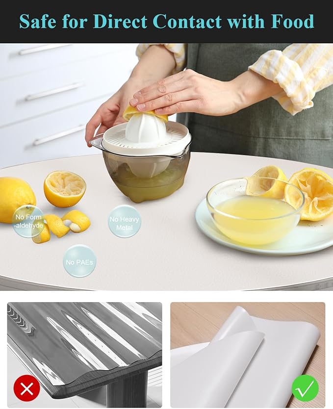 Pure White Plastic Table Cover Protector, 1.5mm Thick Vinyl Table Top Protector - Image 5