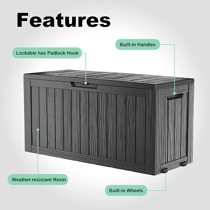 75 Gallon Outdoor Storage Box – Resin Deck Box - Image 4