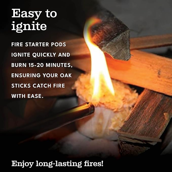 Superior Trading Oak Mini Fire Wood w/Fire Starter Pods, Winter Fireplace - Image 4