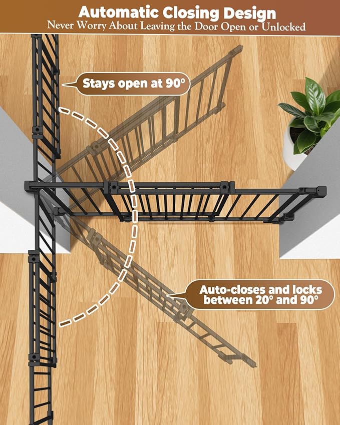 34-53" No Bottom Bar Baby Gates Dog Gate - Image 6