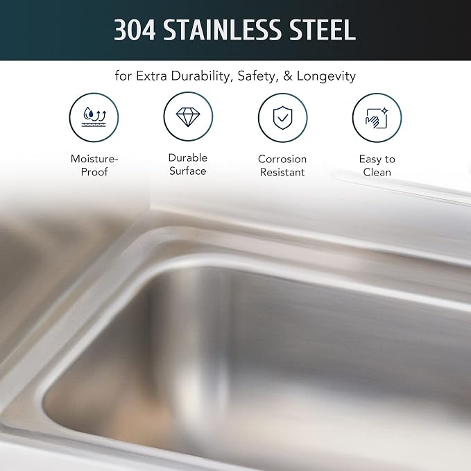WILPREP Commercial Hand Sink, NSF Stainless Steel Sink Commercial Utility Sink - Image 4