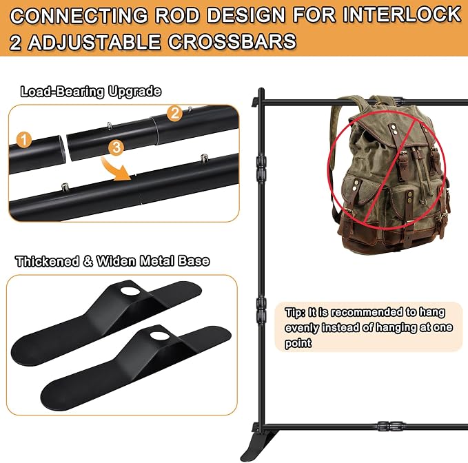iElyiEsy Backdrop Banner Stand, 8x8FT Heavy Duty Adjustable Step and Repeat - Image 3
