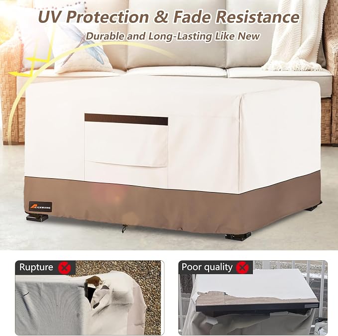 Fire Pit Cover Rectangular, Outdoor Heavy Duty 600D Tear-Resistant 100% - Image 5