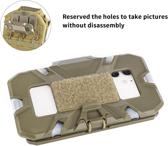 Tactical Vest Folding Plate Carrier Phone Bracket Holder, Universal Chest Phone - Image 2