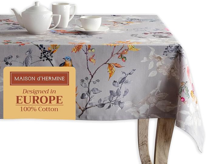 Maison d' Hermine Table Cloth Square Table 100% Cotton 60 x 60 Inches Fall by MaisondHermine