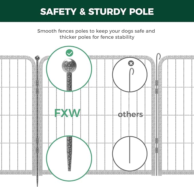 FXW Garden Fence Outdoor for The Yard – 24in x 45.6ft Heavy Duty Metal Animal - Image 4