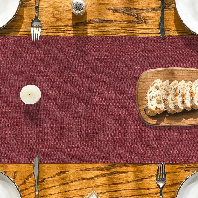 Artoid Mode Dark Red Table Runner, Seasonal Christmas Valentine's Washable - Image 7