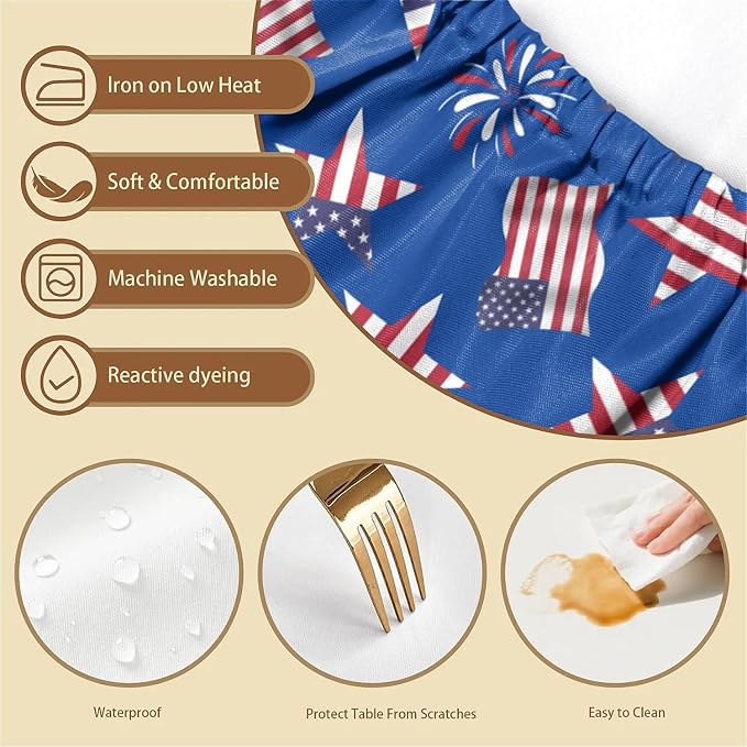 Rectangle Table Cloth Cover Waterproof Elastic Fitted Polyester Fitted - Image 3