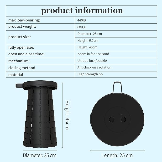ALEVMOOM Upgraded Collapsible Stool - Image 3