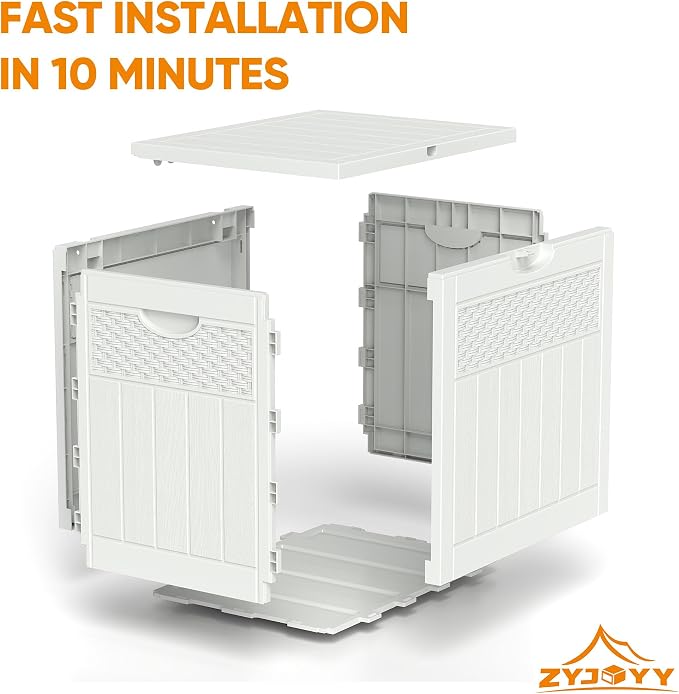 ZYJOYY 33 Gallon Resin Deck Box, Weatherproof Outdoor Storage Box - Image 5