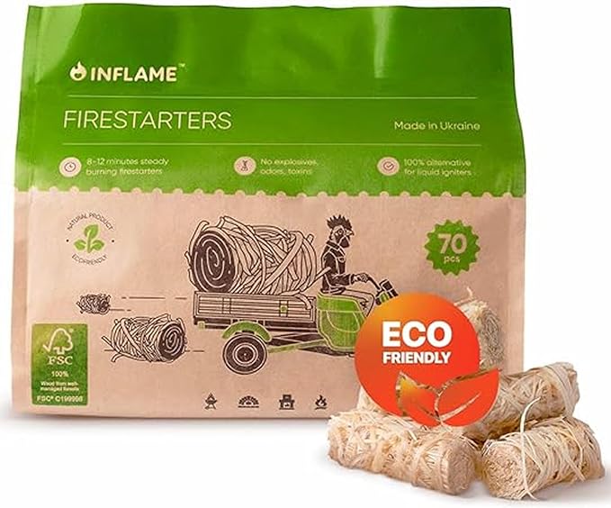Inflame Fire Starters 70 pcs Fire Starters by INFLAME