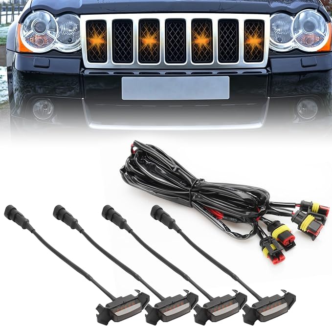 4PCS LED Amber Grill Lights，Grille Lights by YXNXLIGHT