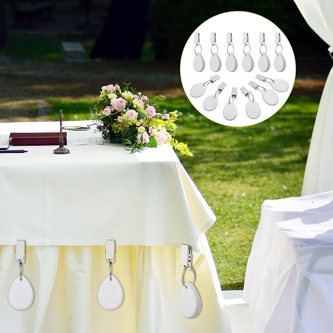 Geiserailie 12 Pcs Tablecloth Weights Tablecloth Pendant Teardrop Shape Table - Image 7