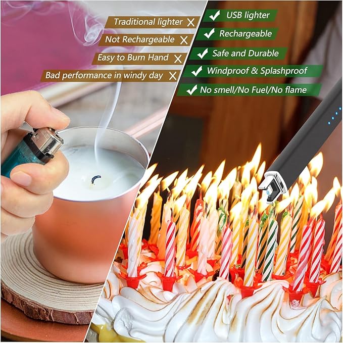 MEIRUBY 2 Pack Electric Candle Lighter, Christmas Stocking Stuffers Gifts - Image 4