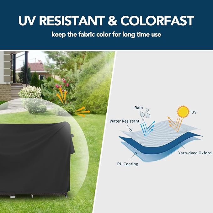 Easy-Going Round Patio Furniture Cover Waterproof Outdoor Dining Table and - Image 3