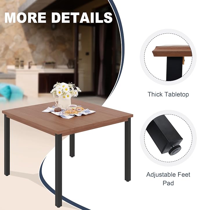 VICLLAX Outdoor Patio Dining Table - Image 4