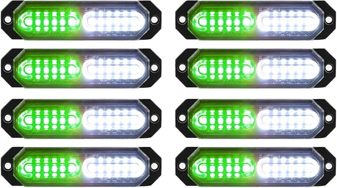 ASPL 8pcs Sync Feature Ultra Slim 12-LED Surface Mount Flashing Strobe Lights by ASPL
