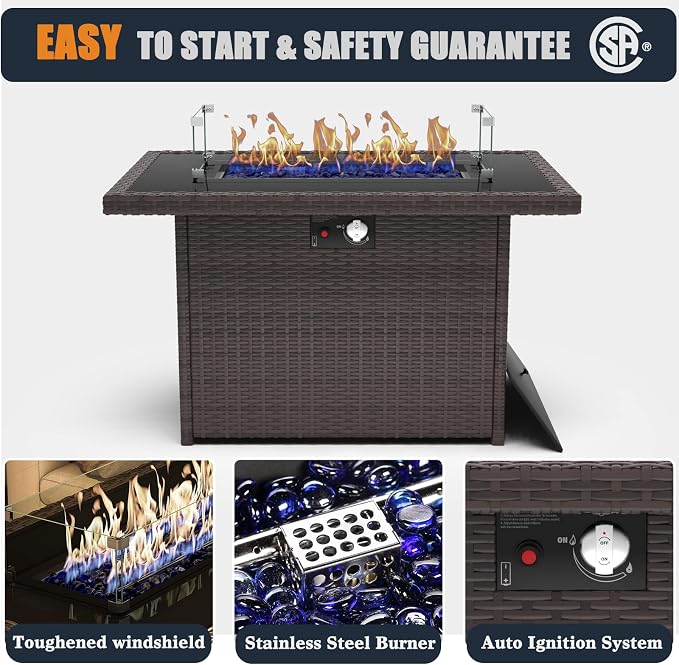 44 Inch Propane Gas Fire Pits Table - Image 4