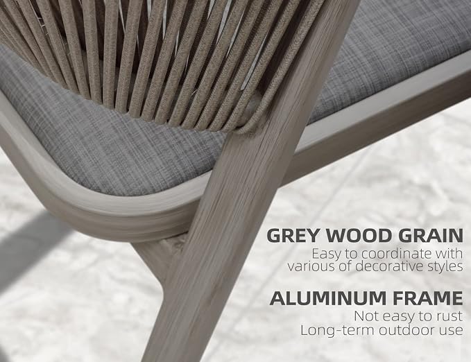 PURPLE LEAF 5 Pieces Outdoor Dining Set All-Weather Wicker Outdoor Patio - Image 6
