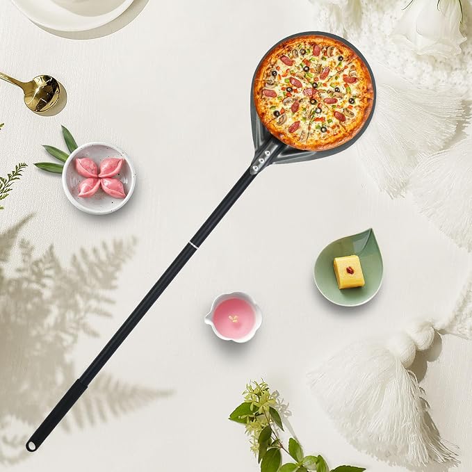 Perforated Pizza Peels 6 INCH pizza spatula paddle Long Handle Metal Pizza - Image 5