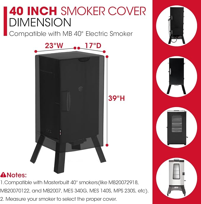 Unicook 40 Inch Smoker Cover for Masterbuilt, Outdoor Electric BBQ Smoker Grill - Image 2
