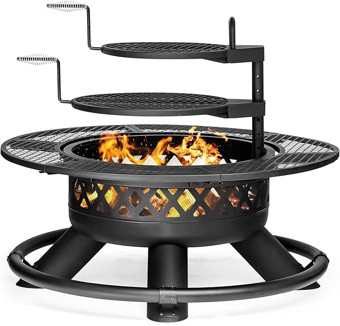 47 Inch Outdoor Wood Burning Fire Pit by Panovue
