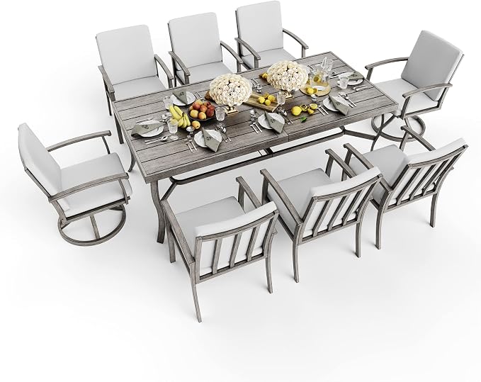 HAPPATIO Aluminum 9 Piece Patio Dining Sets, Outdoor Dining Set - Image 3
