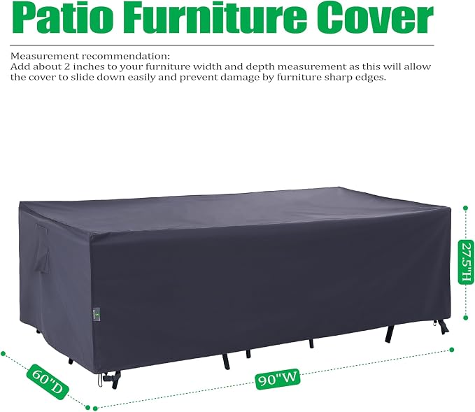 F&J Outdoors Patio Furniture Covers, Waterproof UV Resistant Rip-stop Cover - Image 2