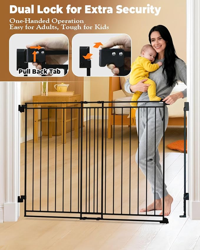34-53" No Bottom Bar Baby Gates Dog Gate - Image 7