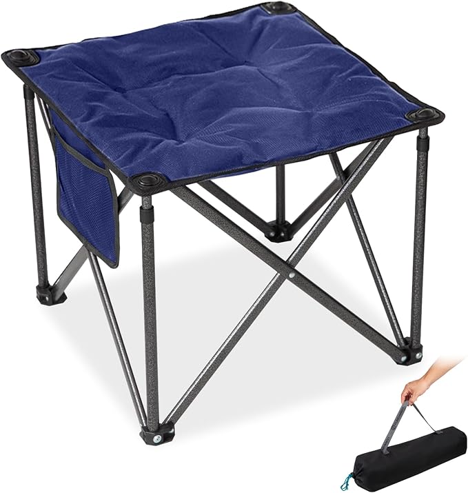 FUNDANGO Folding Camping Stool, 18.1 Inch Oversized Foot Stools 400 Lbs Heavy by FUNDANGO