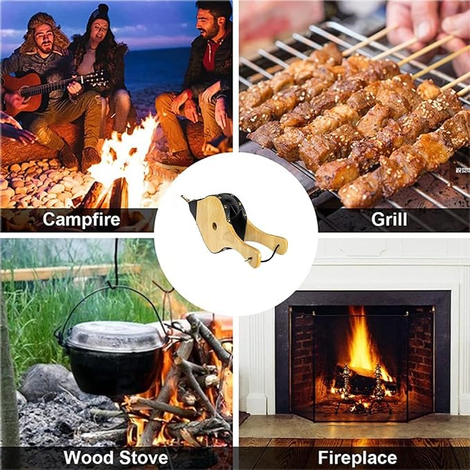 Fireplace Bellows Indoor 17"x 7.5" Large Wood Fire Blower - Image 6