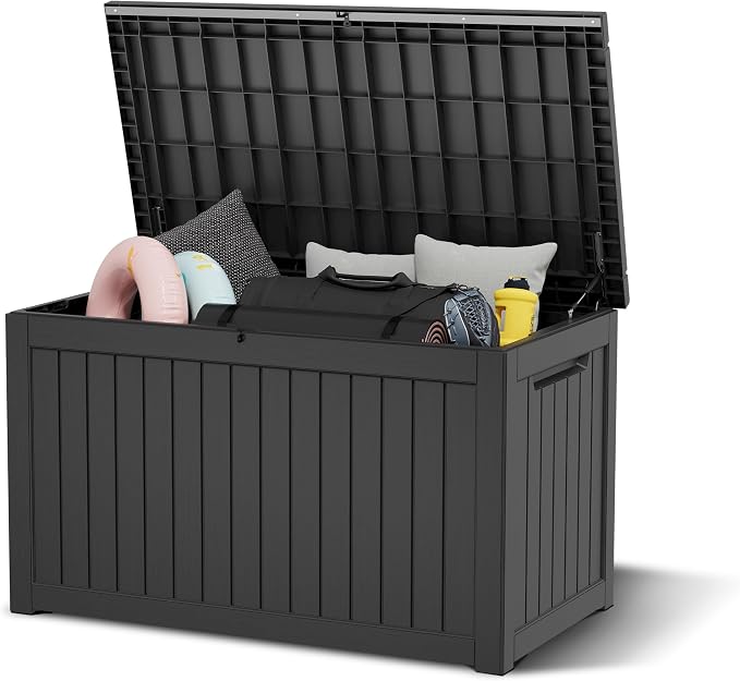 KAMABOKO 230 Gallon Outdoor Storage Box, Resin Deck Boxes Indoor and outdoor by KAMABOKO