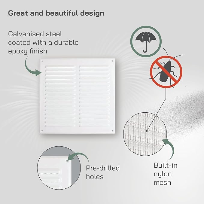 Vent Systems 10 x 10 Inch White Vent Cover - Image 3