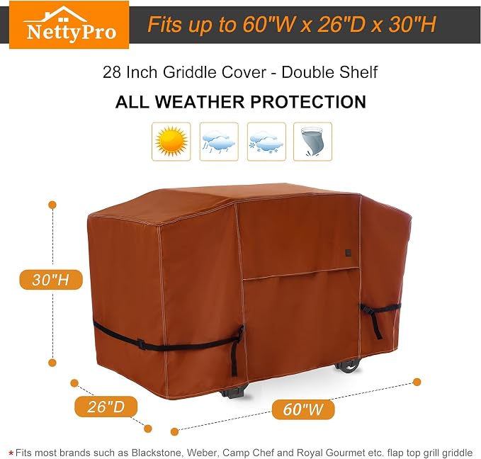 NettyPro Griddle Cover for Blackstone 28 inch Griddle Waterproof Heavy Duty 2 - Image 5