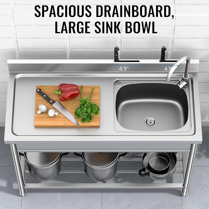 Stainless Steel Sink, Free Standing Kitchen Sink - Image 5