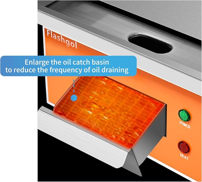 15.3 IN Nonstick Stainless Steel Electric Griddle Adjustable Temperature - Image 7