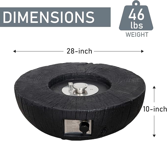 Afterglow TerraFab 28" Round 30, 000 Btu Propane Fire Bowl Fire Pit - Image 5